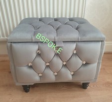 Dressing Table Stool Storage Ottoman Chesterfield Fully upholster Plush Velvet