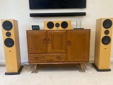 Linn Ninka Speakers(Maple) with optional black polymer bases, boxed/instructions