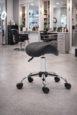 HOMCOM PU Leather Saddle Stool