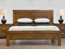 Amsterdam  Wooden Bed Solid Rubberwood Rustic Oak | DOUBLE | KINGSIZE|
