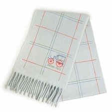 Hermes Clan Blode Berlin Scarf With Fringe 100% Cashmere Gris de Nord Gray w/Box