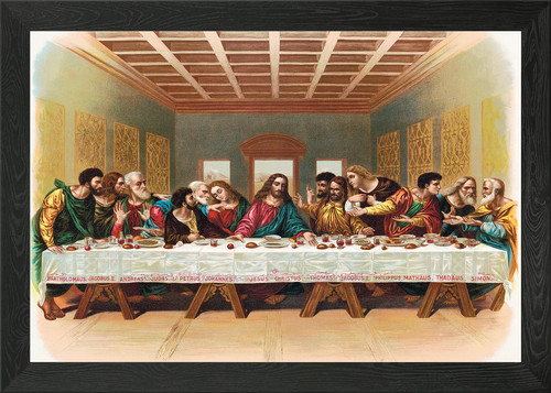 The last supper framed wall - last,