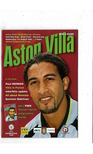 2001 aston villa - aston, stade