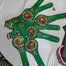 Mini Kids WBC Championship Boxing Belt Synthetic Leather Adjustable Gold Plates.