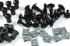 Yamaha FZR600R Black Alumi Fairing & Screen Bolt Clips Screws 1994 1995 FZR 600R