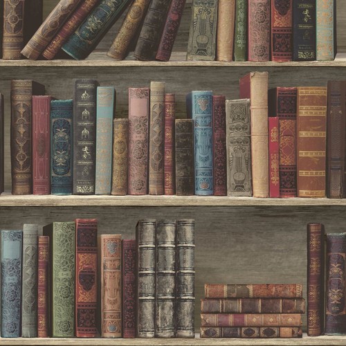 Retro library bookshelf - retro,