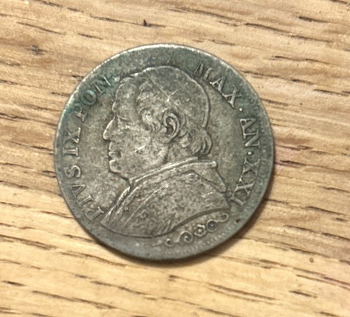 1867 lira silver coin papal - 1,