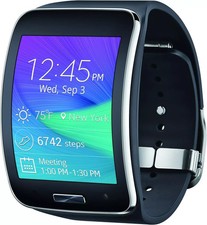 Retro Samsung Galaxy Gear S SM-R750 Curved Super AMOLED Smart Watch - Blue Black