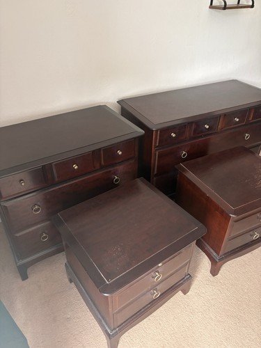 Set dark brown wood - set, bedside