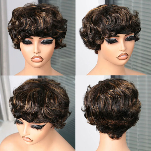 Short pixie cut - curly, bob