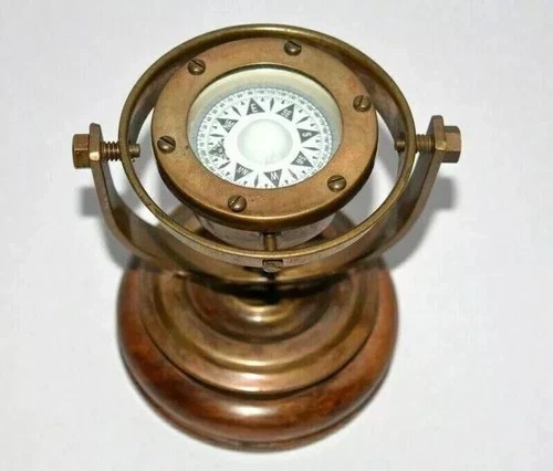 Antique brass nautical gimbal - brass,