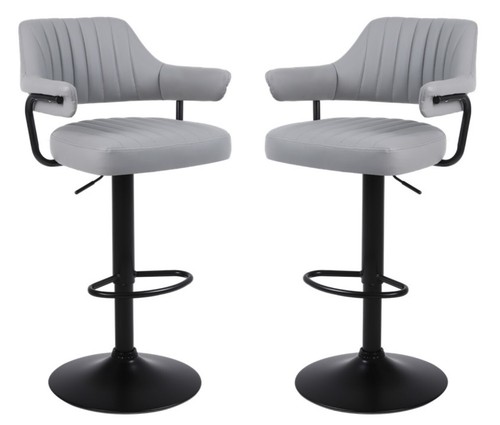 Grey plush bar stools - grey,