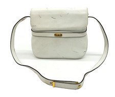 Authentic Christian Dior CD Logo Leather White Shoulder Bag NS090964