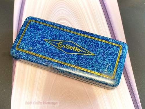 Vintage gillette empty tin - gillette,