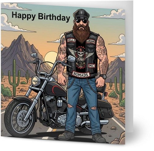 Hells angel biker greetings - angel,