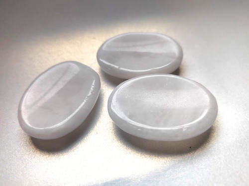 White agate worry stone thumb - stone,