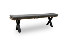 Furniture Village 'Saturn' Solid Oak 180cm Dining Bench + Grey Bench Pad NEW