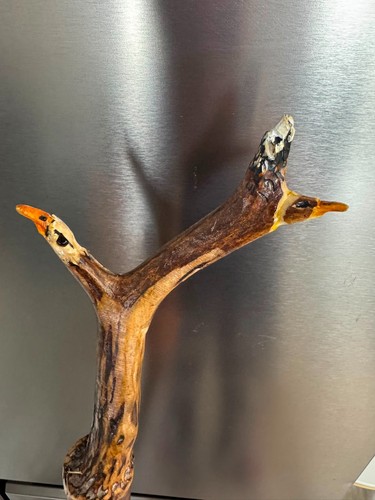 Hand made walking stick deer - made,