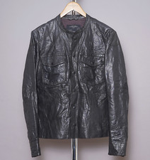 ALL SAINTS Leather Shirt Jacket SMALL Mens Brown S Biker Celebrity Grail DEMON