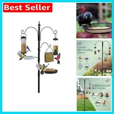 Elegant Bird Feeding Station with 3 Feeders & 2 Dishes - Perfect for Small Birds