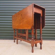 Antique Mahogany Sutherland Gateleg Drop Leaf Occasional Side Table Clipped