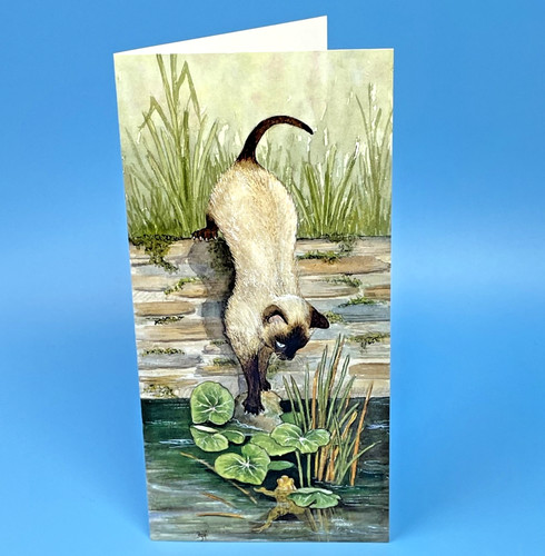 Siamese cat greeting card - cat,