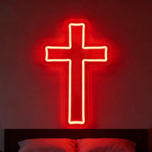 Cross neon sign - sign, led