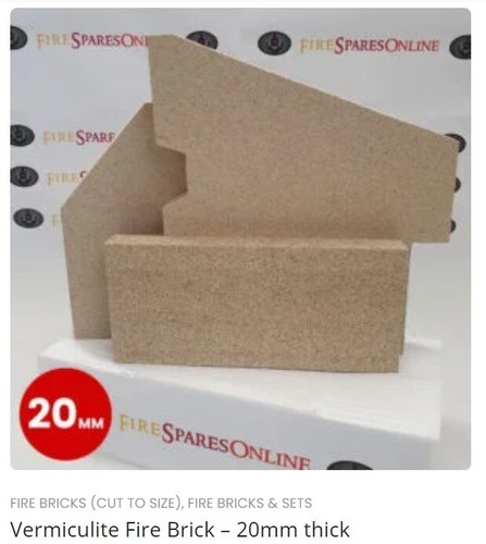 20mm vermiculite fire brick - 20mm,