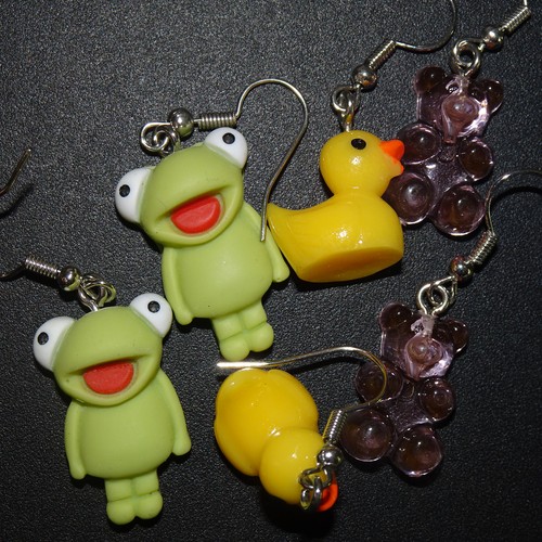 Pairs frog duck - teddy, resin