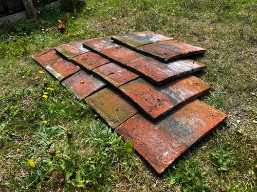 Old handmade roof tiles - old,