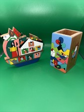 Hand Painted Wooden Pencil Pot