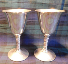 Pair of beautiful silver plate Valero for Falstaff goblets/chalices