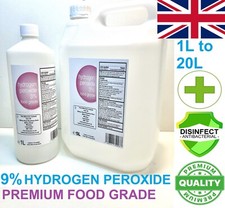 Hydrogen Peroxide 9% PREMIUM FOOD GRADE Surface Cleaner Disinfectant *FREE P&P*