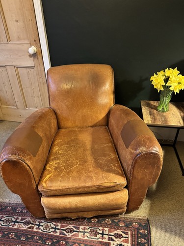 Vintage leather club chair - vintage,