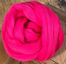 Hot Pink Wool Roving, Easy to