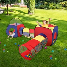 4 in 1 Childrens Kids Baby Play Tent Tunnel Ball Pit Playhouse Pop Up Folding