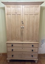 Antique pine linen press /