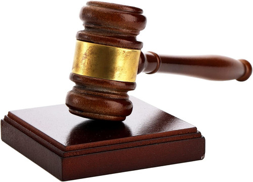 Brown wooden gavel and - gavel, block