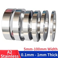 A2 Stainless Steel Flat Bar Metal Strip Sheet Foil Band Roll 0.1mm - 1mm Thick