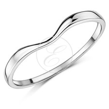 9ct White Gold Ring Curved Wishbone Wedding Ring Band