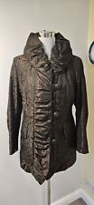 Ladies Creenstone Formal High Neck Winter Brown Coat Size 36 Euro Small 