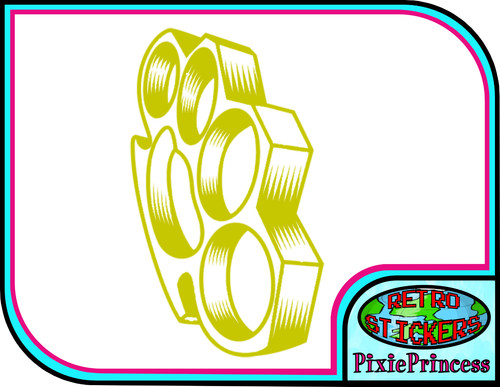 Knuckle brass vinyl - f, sticker