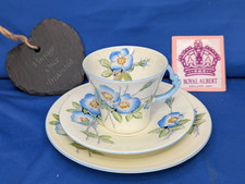 1930s WILD ROSE Blue TEA TRIO