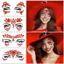 4 PCS Halloween Face Gems