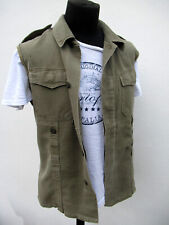 vintage German army moleskin vest gilet sleeveless shirt fieldshirt olive grey