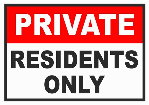 Private residents only parking - residents,