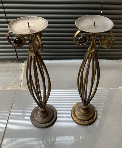 Two heavy brass antique - two,