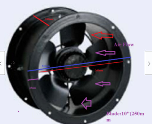 250mm industrial duct fan - 250mm,