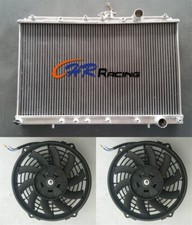 Aluminum Radiator+FANS For Mitsubishi Lancer evo1 2 3 I II III 1993-1995 1994 MT