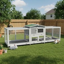 2.4m Large Wooden Rabbit Hutch